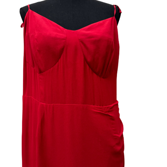 NWT Reformation Pisa Red Crepe Maxi Strap Open Back Dress Size 14 - Picture 5 of 11